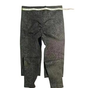 Ruched Back Black Camo Seamless Leggings Workout Gym Activewear